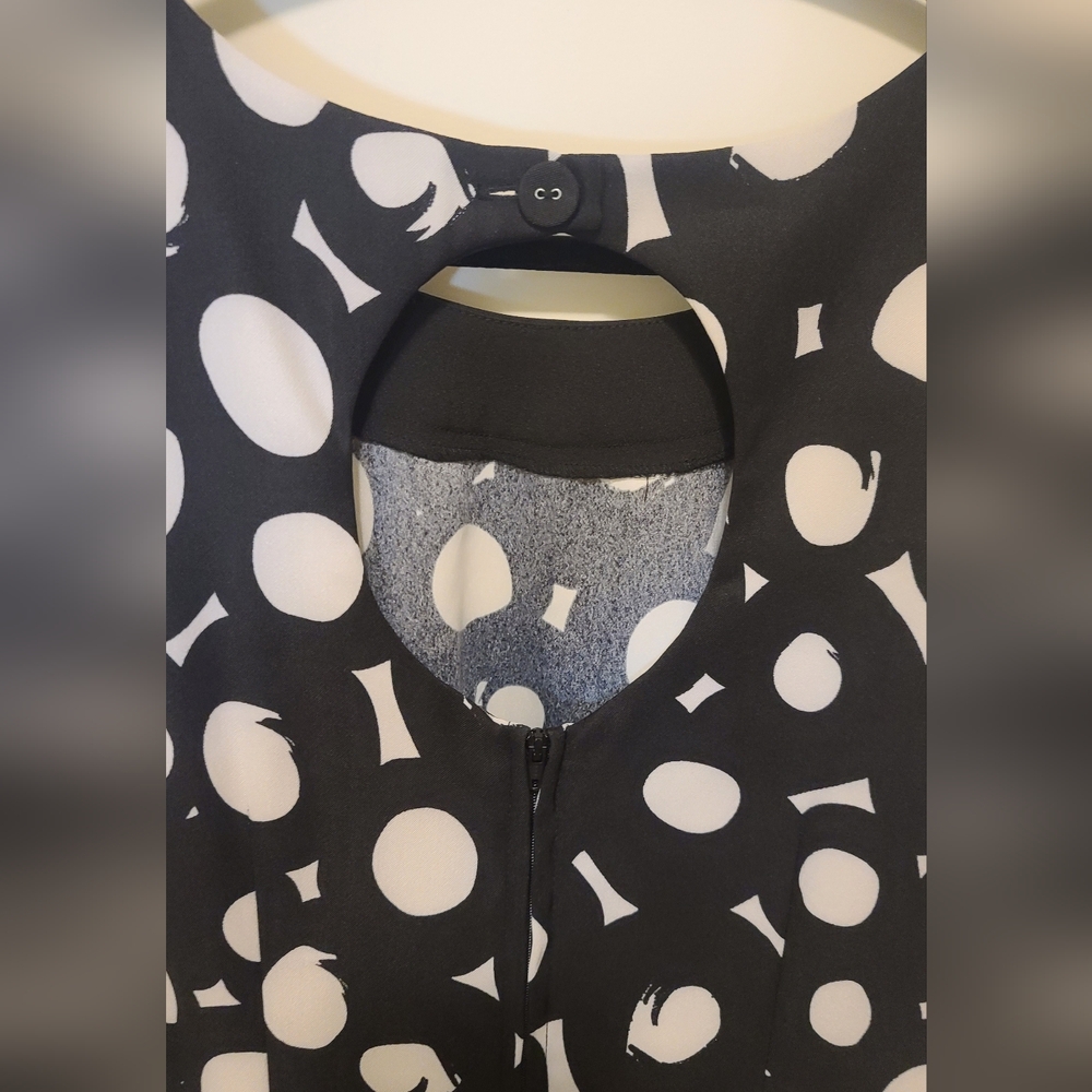 JESSICA Black&White Polka Dot Dress ELegant Work Office Dress Size 12 - Picture 6 of 7